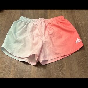 Adidas Girls Shorts - pink and aqua. Size 7/8. Very Good Condition.